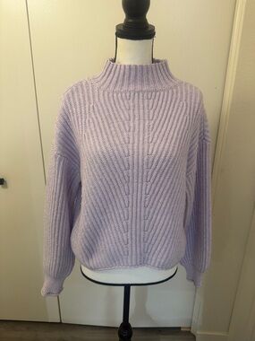 SO Lavender Ribbed Mock Neck Sweater